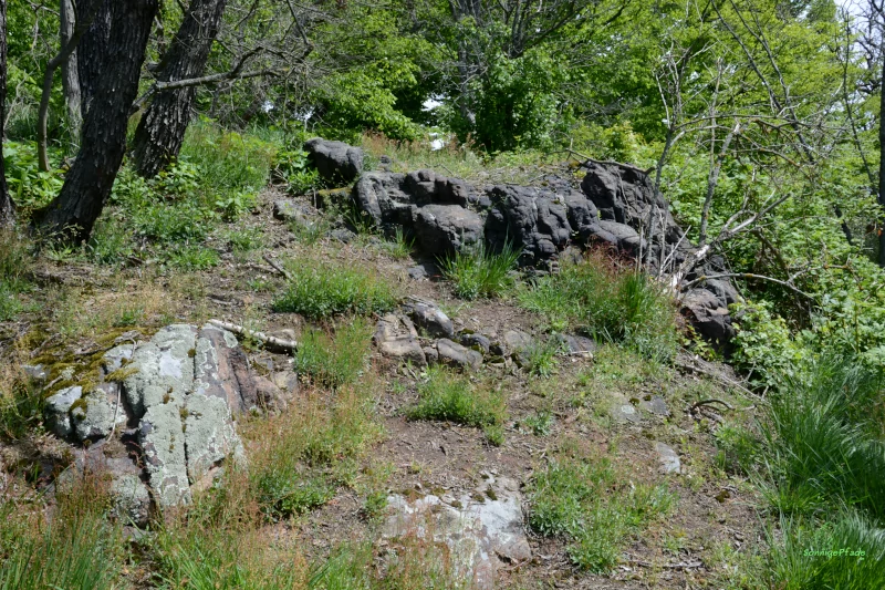 Porphyr rocks at the "Kleiner Berg" hill in Hohburg, Saxony near Leipzig