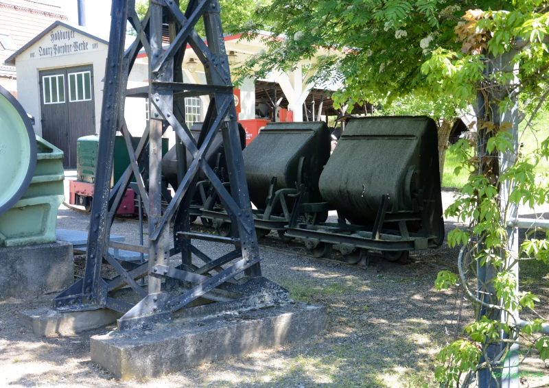 east german Saxony: Tipping lorry train in the Stone worker Mining museum Hohburg near Leipzig