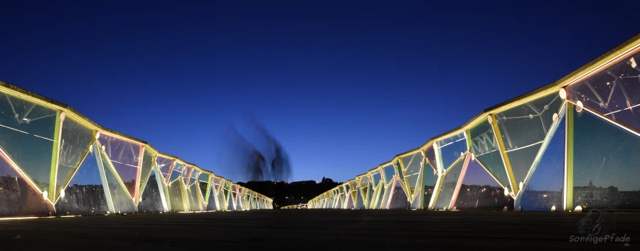 Pedestrian bridge over Mondego river in Coimbra - Portugal