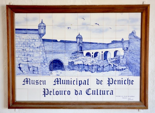 Azulejo tiles mosaic public museum Peniche