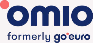 Omio company logo - book your European train and bus connections 
