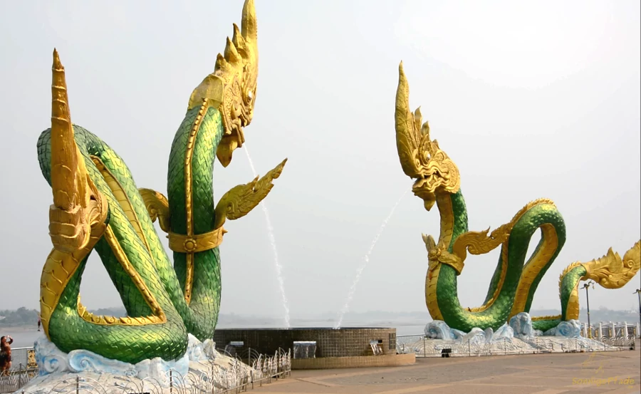 Dragon Fountain on the Mekong waterfront in Nong Khai