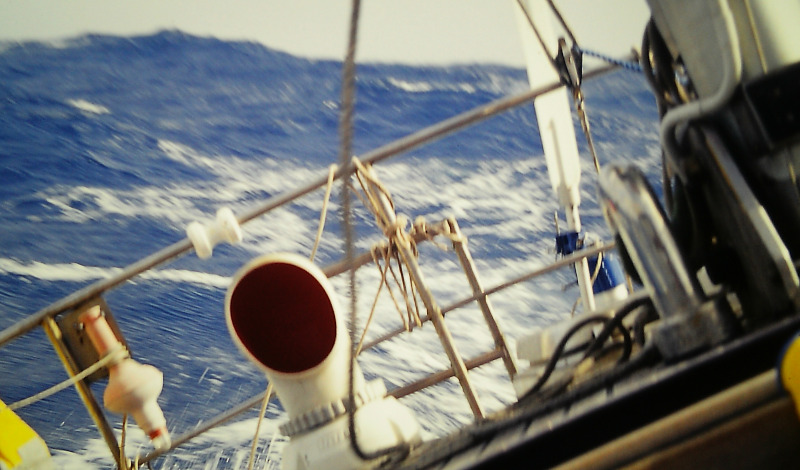 In rough sea with the Ketch Pronto on the Atlantic Sea