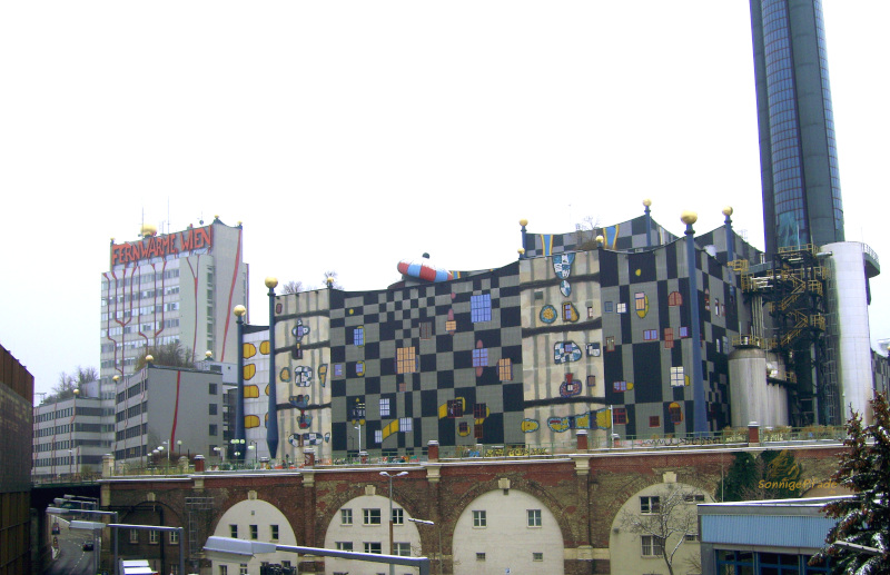 Remote heating plant Vienna Spittelau designed by Friedensreich Hundertwasser