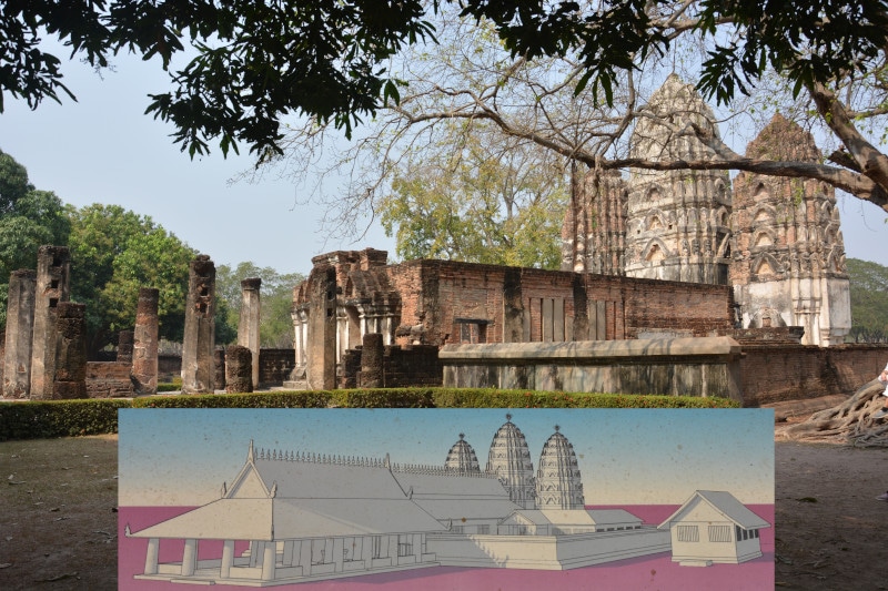 Wat Sri Sawai in Old Sukhothai