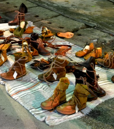 Handmade Leather boots at the night market