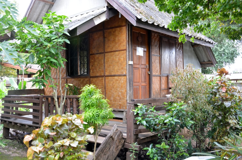 Bamboo hut for budget accomodation in Pai, Thailands north