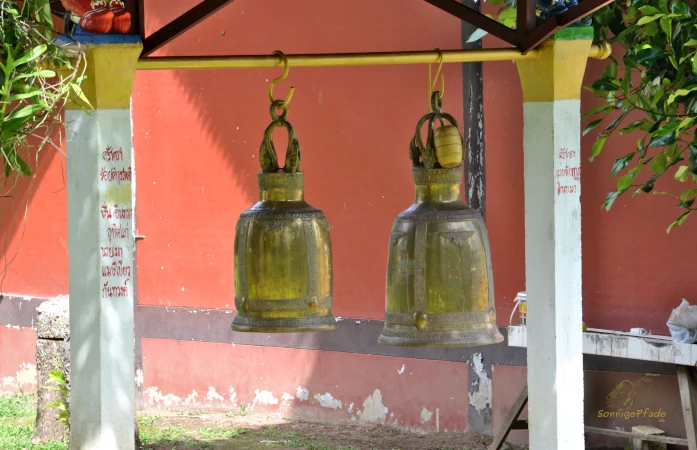 Temple bells in Shan Temple Wat Nam Hoo