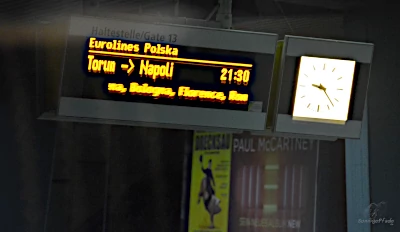 Eurolines Polska sign long distance bus Italy - line