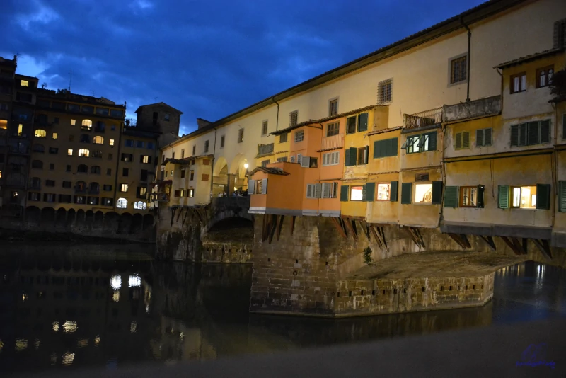 World famous Ponte Vecchio Bridge in Florence with Vasari Corridor