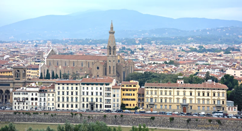 Santa Croce Church in Florence with the tombs of famous renaissance artists and scientists