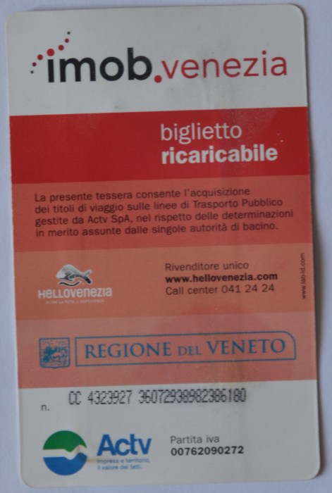 Actv Multi day ticket for public transport in Venice