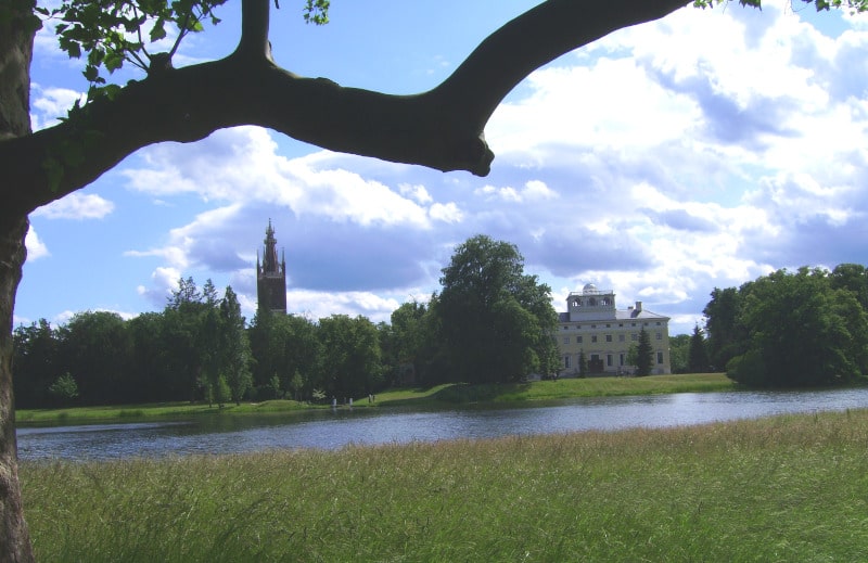 Worlitz manor house and church St. Petri in east Germany