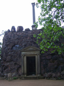 The monument with antique roman column