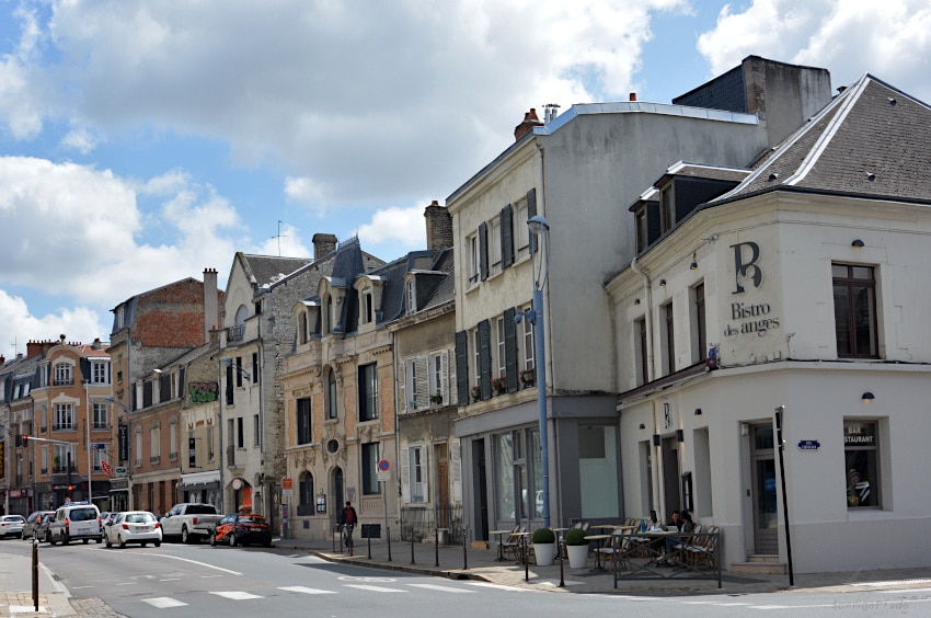 Reims Old city Street with varied house fronts