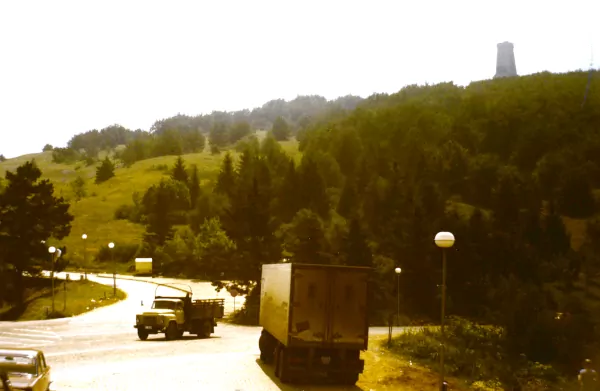 Bulgaria 1989: The Shipka Pass in Stara Planina Mountains with Liberty Memorial