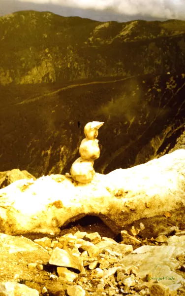 August 1989 - Little snowman at the Vichren peak in the Pirin mountains