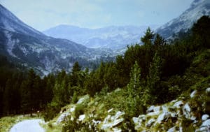 View Bansko Valley into the Pirin Mountains in Bulgaria, Summer 1989