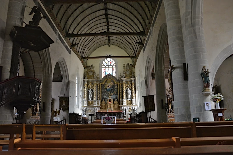 France, Brittany: Inside the church Notre-Dame-de-Croatz-Batz in Roscoff