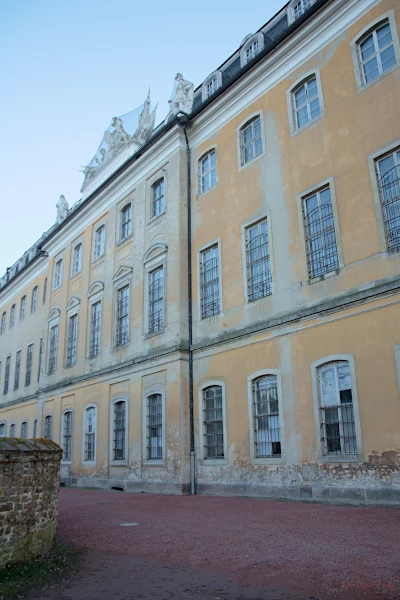 East german Saxony: A still unrestored side wing of the Hubertusburg Palace in Wermsdorf