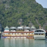 A floating Pearl farm in the northern Vietnam Ha Long Bay